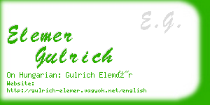 elemer gulrich business card